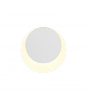 Magnetic Base Wall Lamp, 12W LED 3000K 498lm, 15, 19cm Round Top Offset, Sand White, Acrylic Frosted Diffuser - 1