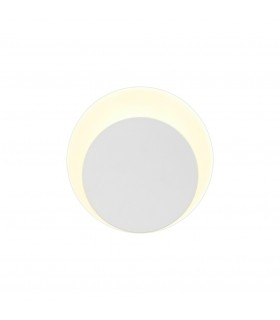 Magnetic Base Wall Lamp, 12W LED 3000K 498lm, 15, 19cm Round Bottom Offset, Sand White, Acrylic Frosted Diffuser - 1