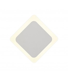 Magnetic Base Wall Lamp, 12W LED 3000K 498lm, 15, 19cm Diamond Centre, Sand White, Acrylic Frosted Diffuser - 1