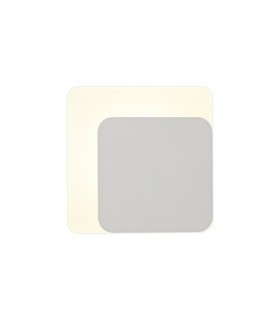 Magnetic Base Wall Lamp, 12W LED 3000K 498lm, 15, 19cm Square Right Offset, Sand White, Acrylic Frosted Diffuser - 1