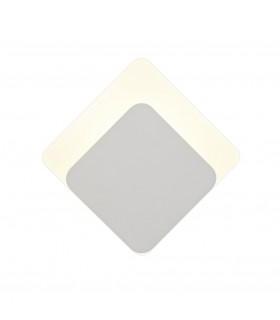 Magnetic Base Wall Lamp, 12W LED 3000K 498lm, 15, 19cm Diamond Bottom Offset, Sand White, Acrylic Frosted Diffuser - 1