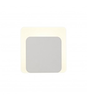 Magnetic Base Wall Lamp, 12W LED 3000K 498lm, 15, 19cm Square Bottom Offset, Sand White, Acrylic Frosted Diffuser - 1