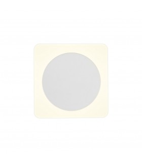 Magnetic Base Wall Lamp, 12W LED 3000K 498lm, 15cm Round 19cm Square Centre, Sand White, Acrylic Frosted Diffuser - 1