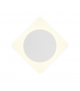 Magnetic Base Wall Lamp, 12W LED 3000K 498lm, 15cm Round 19cm Diamond Centre, Sand White, Acrylic Frosted Diffuser - 1
