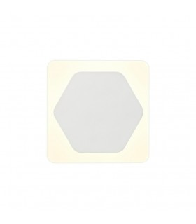 Magnetic Base Wall Lamp, 12W LED 3000K 498lm, 15cm Horizontal Hexagonal 19cm Square Centre, Sand White, Acrylic Frosted Diffuser