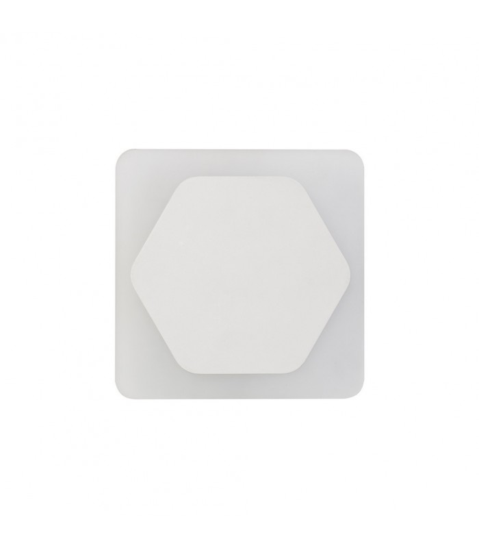 Magnetic Base Wall Lamp, 12W LED 3000K 498lm, 15cm Horizontal Hexagonal 19cm Square Centre, Sand White, Acrylic Frosted Diffuser