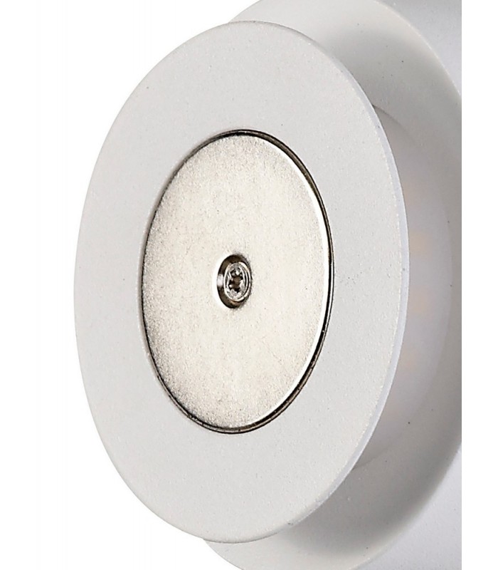 Magnetic Base Wall Lamp, 12W LED 3000K 498lm, 15cm Round 19cm Horizontal Hexagonal Centre, Sand White, Acrylic Frosted Diffuser 