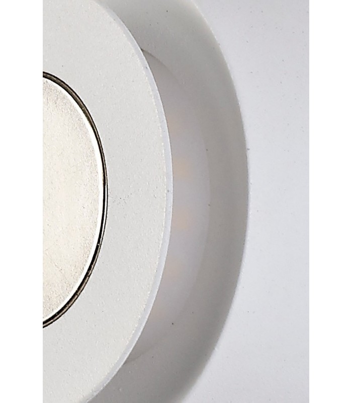 Magnetic Base Wall Lamp, 12W LED 3000K 498lm, 15cm Round 19cm Horizontal Hexagonal Centre, Sand White, Acrylic Frosted Diffuser 