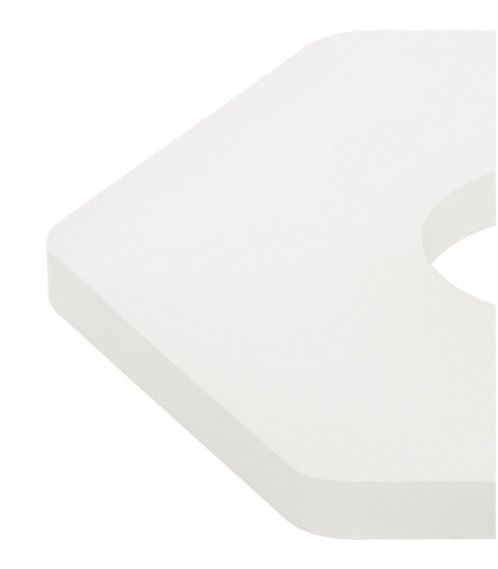 Magnetic Base Wall Lamp, 12W LED 3000K 498lm, 15cm Round 19cm Horizontal Hexagonal Centre, Sand White, Acrylic Frosted Diffuser 