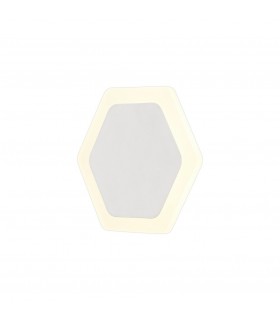 Magnetic Base Wall Lamp, 12W LED 3000K 498lm, 15, 19cm Horizontal Hexagonal Centre, Sand White, Acrylic Frosted Diffuser - 1