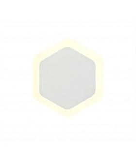 Magnetic Base Wall Lamp, 12W LED 3000K 498lm, 15, 19cm Vertical Hexagonal Centre, Sand White, Acrylic Frosted Diffuser - 1