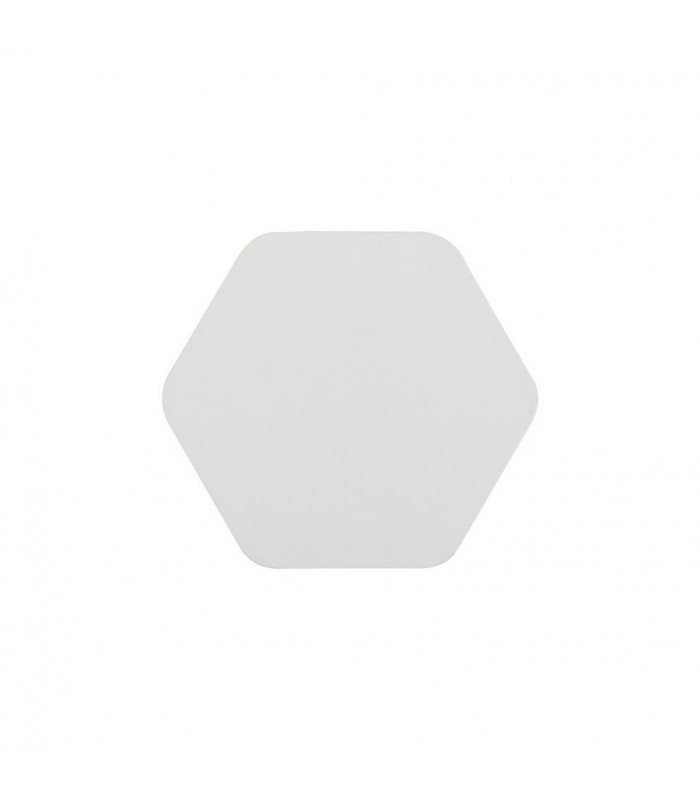 Magnetic Base Wall Lamp, 12W LED 3000K 498lm, 15, 19cm Vertical Hexagonal Bottom Offset, Sand White, Acrylic Frosted Diffuser - 