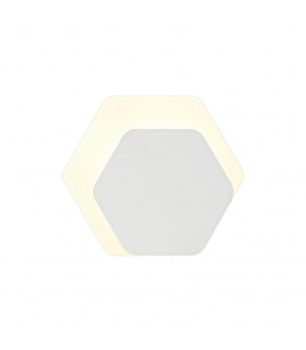 Magnetic Base Wall Lamp, 12W LED 3000K 498lm, 15, 19cm Horizontal Hexagonal Right Offset, Sand White, Acrylic Frosted Diffuser -