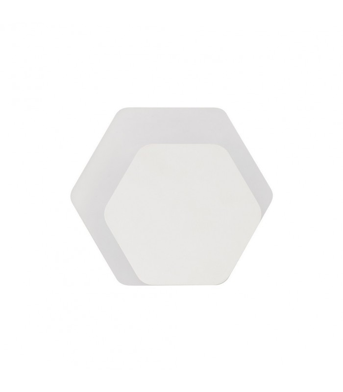 Magnetic Base Wall Lamp, 12W LED 3000K 498lm, 15, 19cm Horizontal Hexagonal Right Offset, Sand White, Acrylic Frosted Diffuser -