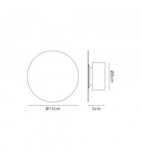 Magnetic Base Wall Lamp, 12W LED 3000K 498lm, 15cm Round, Coffee - 2