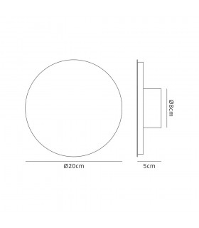 Magnetic Base Wall Lamp, 12W LED 3000K 498lm, 20, 19cm Centre, Coffee, Acrylic Frosted Diffuser - 2