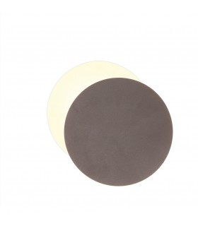 Magnetic Base Wall Lamp, 12W LED 3000K 498lm, 20, 19cm Round Right Offset, Coffee, Acrylic Frosted Diffuser - 1