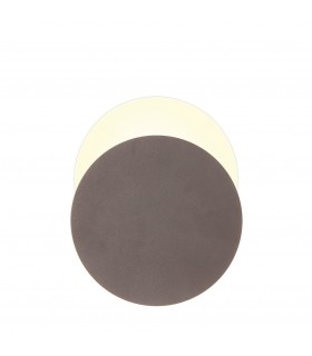 Magnetic Base Wall Lamp, 12W LED 3000K 498lm, 20, 19cm Round Bottom Offset, Coffee, Acrylic Frosted Diffuser - 1