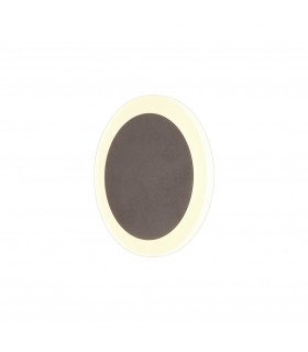 Magnetic Base Wall Lamp, 12W LED 3000K 498lm, 15, 19cm Round Centre, Coffee, Acrylic Frosted Diffuser - 1