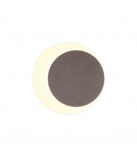 Magnetic Base Wall Lamp, 12W LED 3000K 498lm, 15, 19cm Round Right Offset, Coffee, Acrylic Frosted Diffuser - 1