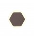 Magnetic Base Wall Lamp, 12W LED 3000K 498lm, 15cm Horizontal Hexagonal 19cm Round Centre, Coffee, Acrylic Frosted Diffuser - 1