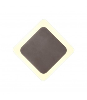 Magnetic Base Wall Lamp, 12W LED 3000K 498lm, 15, 19cm Diamond Centre, Coffee, Acrylic Frosted Diffuser - 1