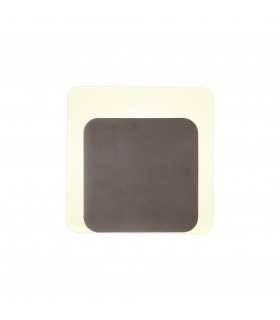 Magnetic Base Wall Lamp, 12W LED 3000K 498lm, 15, 19cm Square Bottom Offset, Coffee, Acrylic Frosted Diffuser - 1