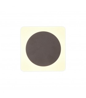 Magnetic Base Wall Lamp, 12W LED 3000K 498lm, 15cm Round 19cm Square Centre, Coffee, Acrylic Frosted Diffuser - 1
