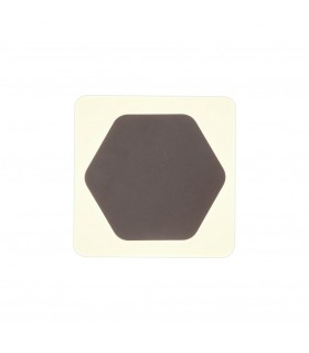Magnetic Base Wall Lamp, 12W LED 3000K 498lm, 15cm Horizontal Hexagonal 19cm Square Centre, Coffee, Acrylic Frosted Diffuser - 1