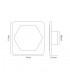 Magnetic Base Wall Lamp, 12W LED 3000K 498lm, 15cm Horizontal Hexagonal 19cm Square Centre, Coffee, Acrylic Frosted Diffuser - 2