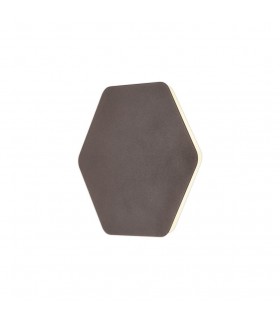 Magnetic Base Wall Lamp, 12W LED 3000K 498lm, 20, 19cm Horizontal Hexagonal Centre, Coffee, Acrylic Frosted Diffuser - 1