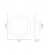 Magnetic Base Wall Lamp, 12W LED 3000K 498lm, 15, 19cm Vertical Hexagonal Centre, Coffee, Acrylic Frosted Diffuser - 2