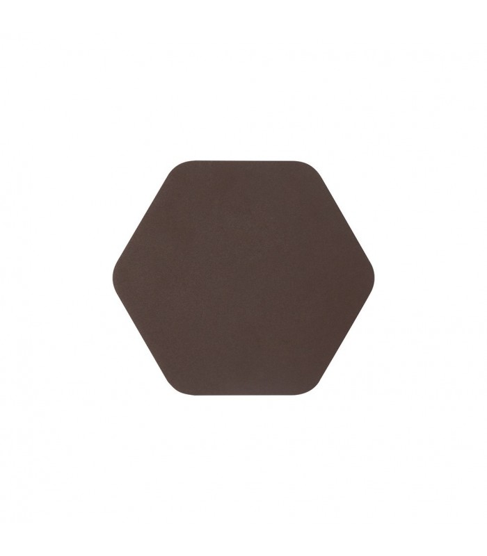 Magnetic Base Wall Lamp, 12W LED 3000K 498lm, 15, 19cm Vertical Hexagonal Centre, Coffee, Acrylic Frosted Diffuser - 15