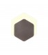 Magnetic Base Wall Lamp, 12W LED 3000K 498lm, 15, 19cm Vertical Hexagonal Bottom Offset, Coffee, Acrylic Frosted Diffuser - 1