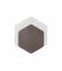 Magnetic Base Wall Lamp, 12W LED 3000K 498lm, 15, 19cm Vertical Hexagonal Bottom Offset, Coffee, Acrylic Frosted Diffuser - 3