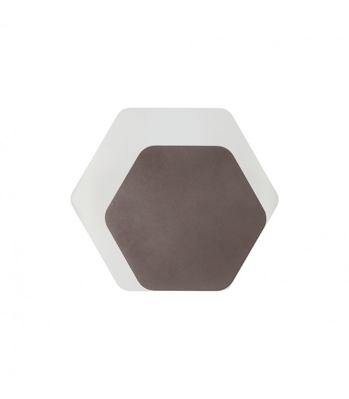 Magnetic Base Wall Lamp, 12W LED 3000K 498lm, 15, 19cm Horizontal Hexagonal Right Offset, Coffee, Acrylic Frosted Diffuser - 3