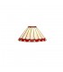 1 Light Telescopic Ceiling Pendant E27 With 30cm Tiffany Shade, Antique Brass, Red, Crystal - 9