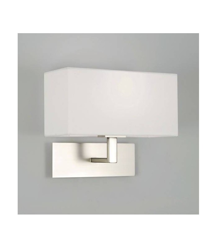 1 Light Indoor Wall Light Matt Nickel with White Shade, E14 - 1