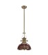 1 Light Telescopic Ceiling Pendant E27 With 30cm Tiffany Shade, Antique Brass, Purple, Pink, Crystal - 3
