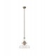 Dome Ceiling Pendant With 38cm Flat Round Shade, 1 x E27, Antique Brass, Clear Glass - 3