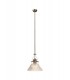 Dome Ceiling Pendant With 38cm Patterned Round Shade, 1 x E27, Antique Brass, Clear Glass - 1