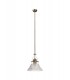 Dome Ceiling Pendant With 38cm Patterned Round Shade, 1 x E27, Antique Brass, Clear Glass - 3