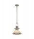 1 Light Telescopic Ceiling Pendant E27 With 30cm Tiffany Shade, Polished Nickel, Grey, Crystal - 1