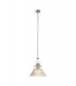 Dome Ceiling Pendant With 38cm Patterned Round Shade, 1 x E27, Polished Nickel, Clear Glass - 1