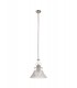 Dome Ceiling Pendant With 38cm Patterned Round Shade, 1 x E27, Polished Nickel, Clear Glass - 3