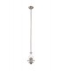 Dome Ceiling Pendant With 38cm Patterned Round Shade, 1 x E27, Polished Nickel, Clear Glass - 8