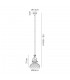 Dome Ceiling Pendant With 30cm Flat Round Patterned Shade, 1 x E27, Polished Nickel, Clear Glass - 2