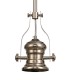 Dome Ceiling Pendant With 30cm Flat Round Patterned Shade, 1 x E27, Polished Nickel, Clear Glass - 9