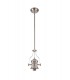 Dome Ceiling Pendant With 30cm Flat Round Patterned Shade, 1 x E27, Polished Nickel, Clear Glass - 11