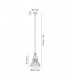 1 Light Telescopic Ceiling Pendant E27 With 30cm Tiffany Shade, Polished Nickel, Beige, Clear Crystal - 2